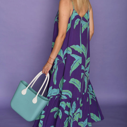 O bag mini with white inner bag and white rope handles