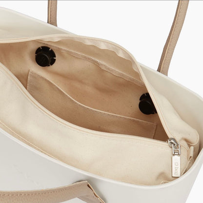 O bag with inner bag and eco leather handles