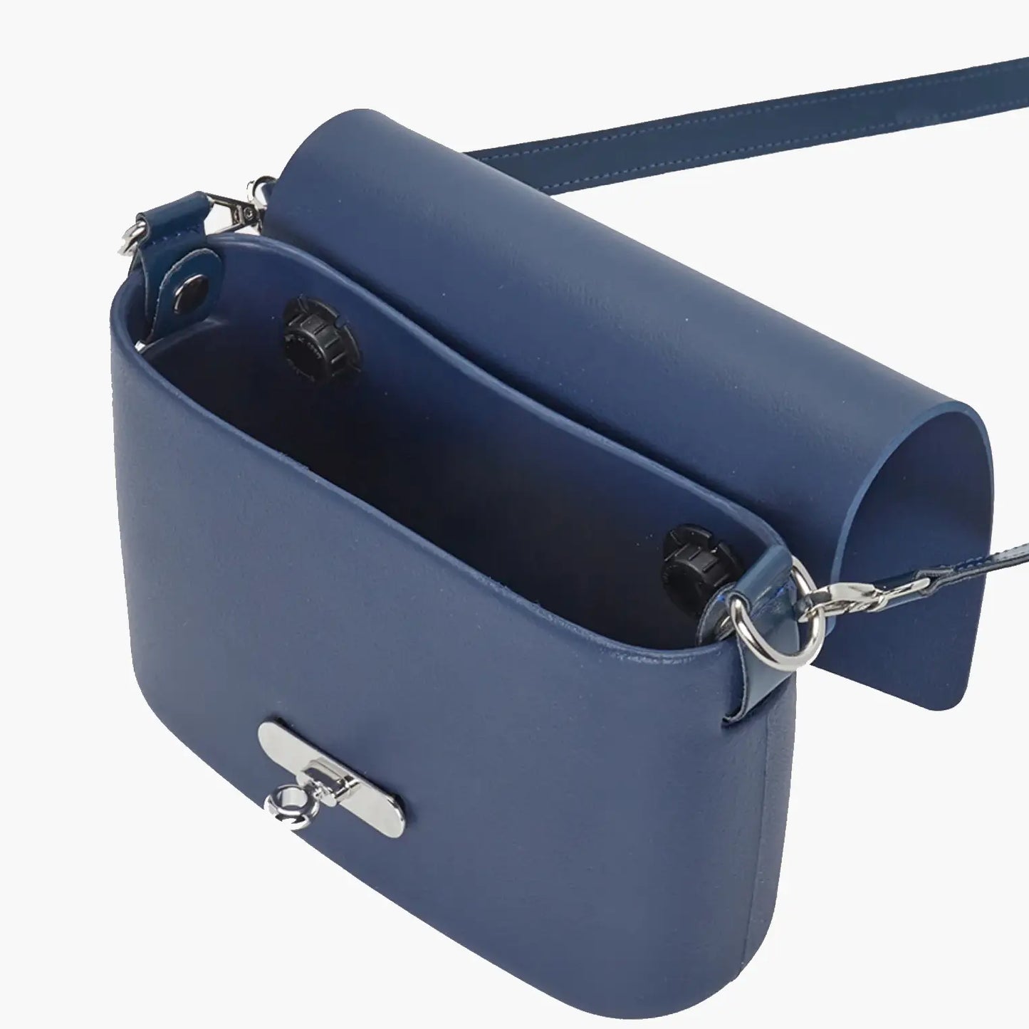 O Pocket handbag with thin long handle