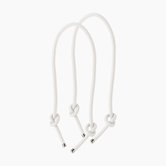 Long synthetic fabric handles white